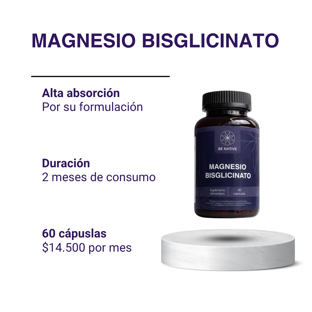 Ingredientes Magnesio Bisglicinato Be Native - sin rellenos ni aditivos.