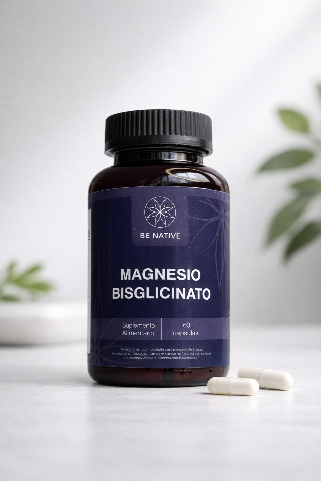 Magnesio Bisglicinato Be Native - suplemento para sistema nervioso y sueño