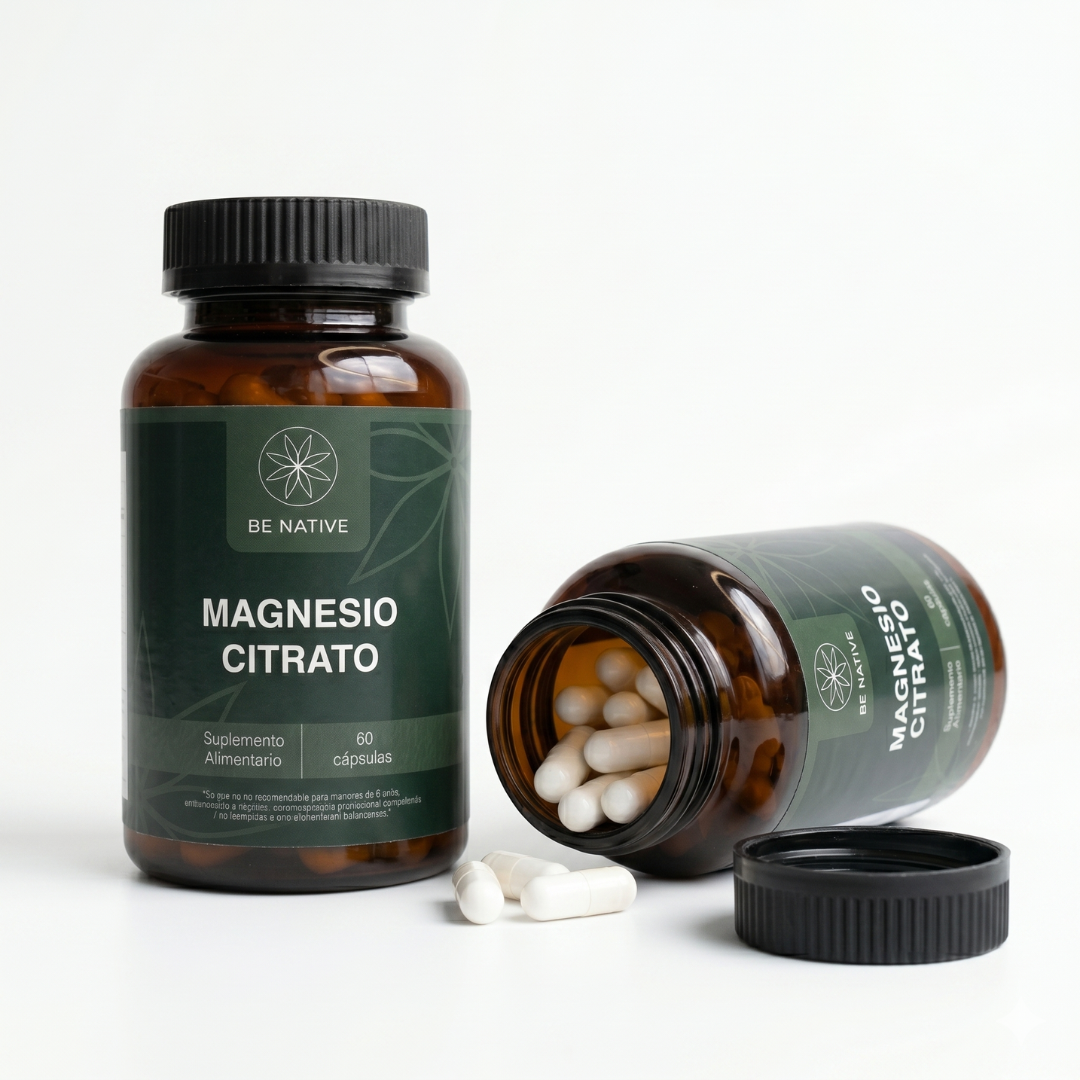 Magnesio Citrato 600mg Be Native Chile - suplemento para digestión y energía