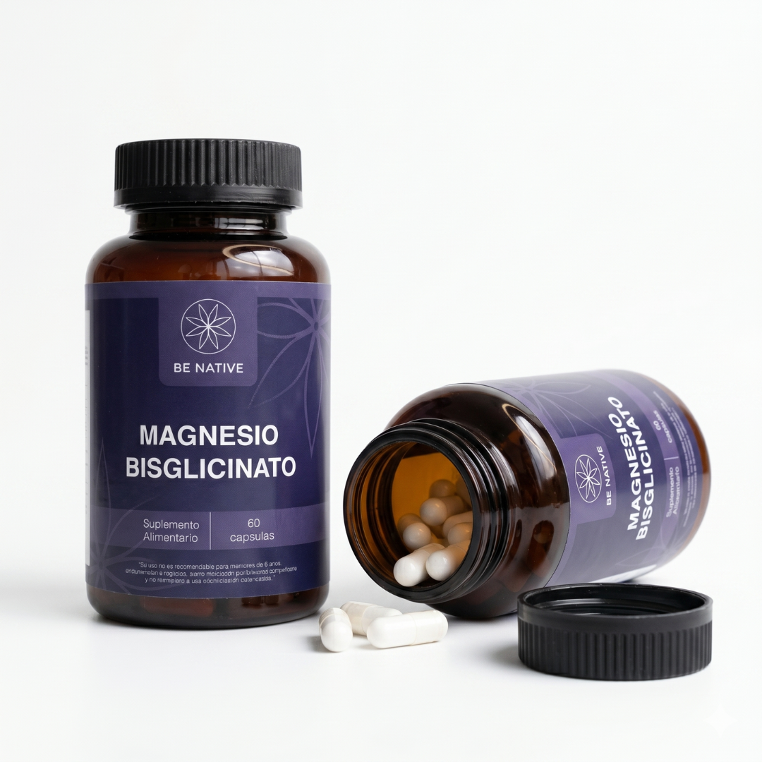 Magnesio Bisglicinato 582mg Be Native Chile - suplemento para sueño y sistema nervioso